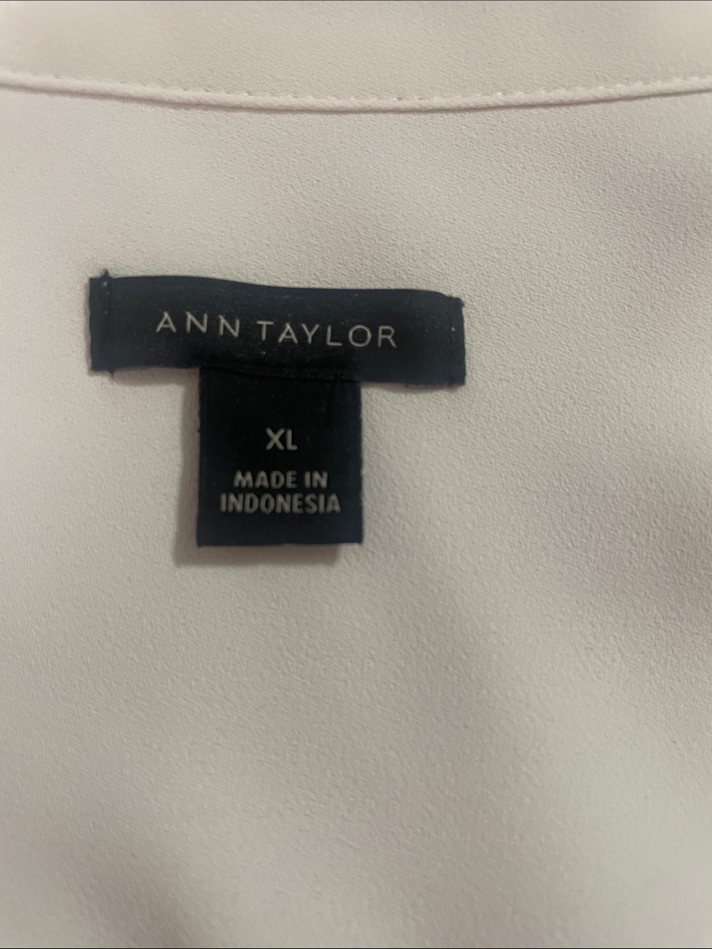 Ann Taylor Sleeveless Camp Shirt, Winter White, XL - Picture 4 of 6